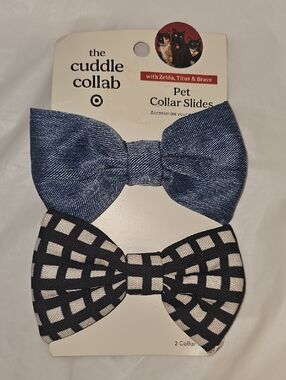 the cuddle collab Pet Collar Slides Patterned Bows New